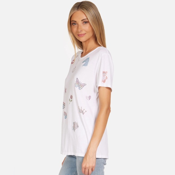 Lauren Moshi Wolf Crystal Fantasy Elements Vintage Boyfriend Tee T-Shirt XS S M - Picture 3 of 4